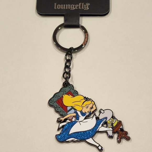 Loungefly Disney Alice in Wonderland Alice Falling Keychain NEW - Picture 2 of 11